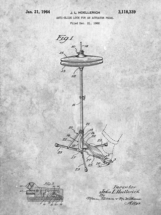 Framed Anti-Slide Lock for an Actuator Pedal Patent Print