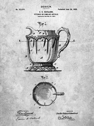 Framed Pitcher or Similar Article Patent Print