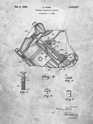 Framed Internal Combustion Engine Patent Print