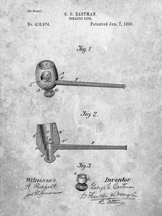 Framed Tobacco Pipe Patent Print