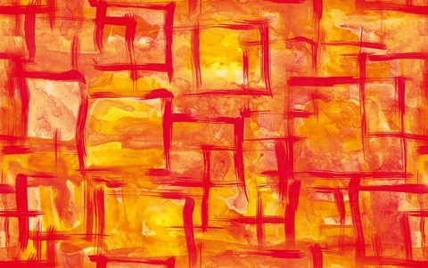 Framed Orange &amp; Yellow Print