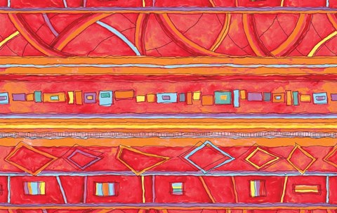 Framed Blue Pattern Print