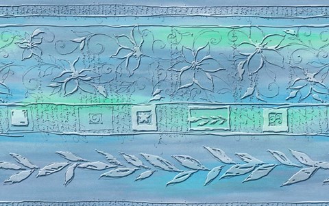 Framed Flowers and Leaves - Blue Print