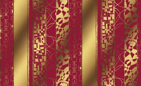 Framed Gold and Red Print