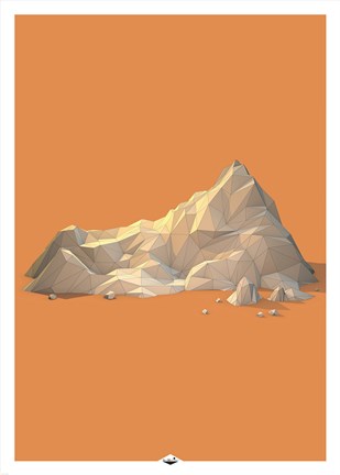 Framed Low Poly Mountain 2 Print