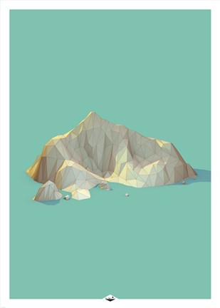 Framed Low Poly Mountain 4 Print