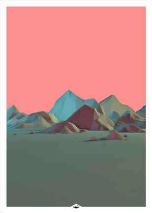 Framed Low Poly Mountain 6 Print