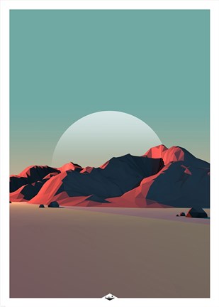 Framed Low Poly Mountain 8 Print