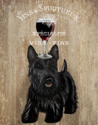 Framed Dog Au Vin, Scottish Terrier Print