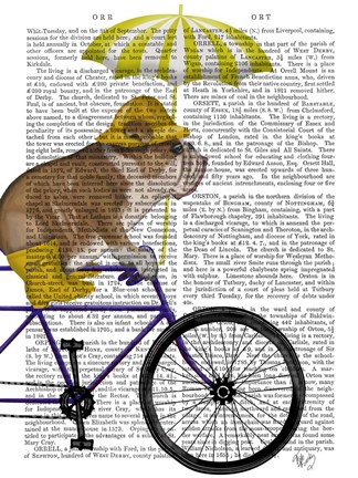 Framed English Bulldog on Bicycle Print