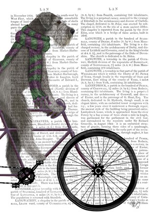 Framed Schnauzer on Bicycle, Grey Print