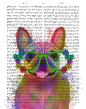 Framed Rainbow Splash French Bulldog, Portrait Print