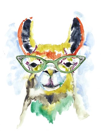 Framed Smarty-Pants Llama Print