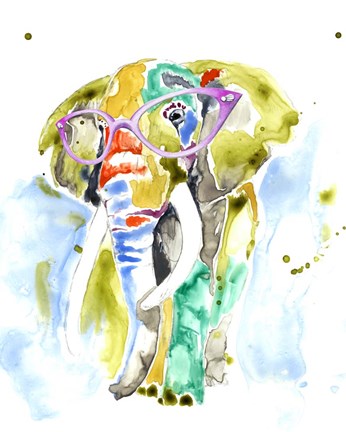 Framed Smarty-Pants Elephant Print