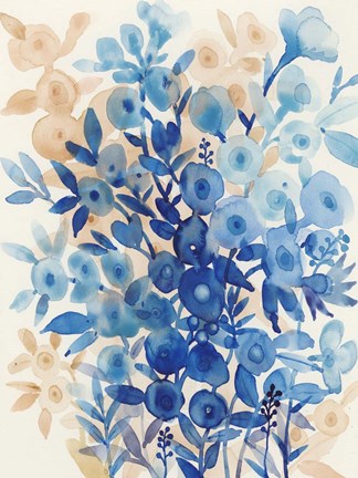 Framed Blueberry Floral II Print