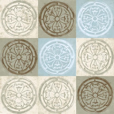 Framed Blue Squared I Print