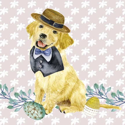 Framed Easter Pups III Print