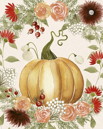 Framed Red Autumn I Print