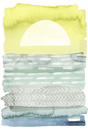 Framed Sunrise Sea I Print