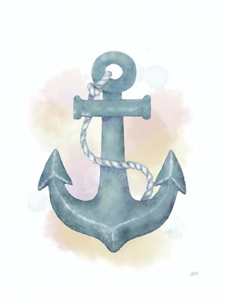 Framed Watercolor Anchor Print