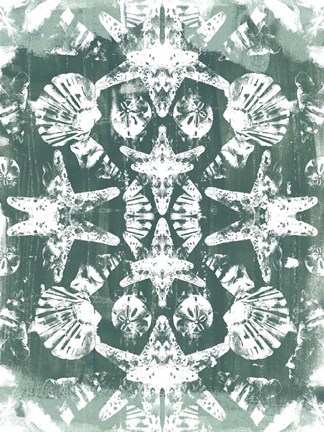 Framed Sea Green Kaleidoscope I Print