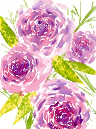 Framed Bouquet Rose II Print