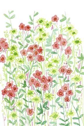 Framed Wall Flowers II Print