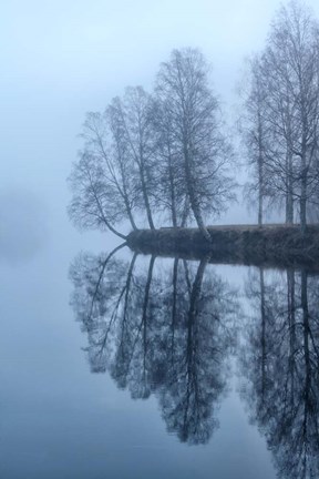 Framed Foggy River Day Print