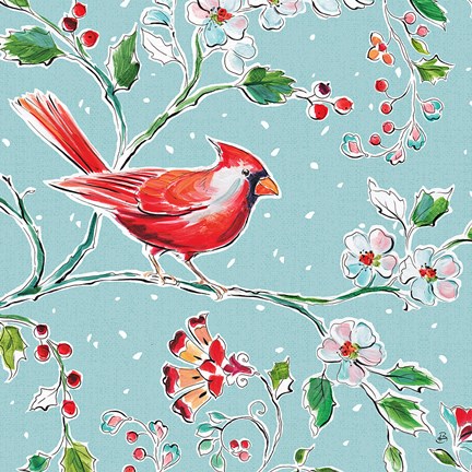 Framed Holiday Wings III Blue Print