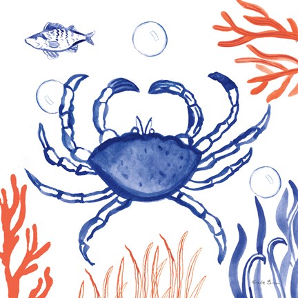 Framed Coastal Jewels V Print