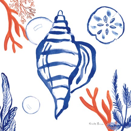 Framed Coastal Jewels II Print