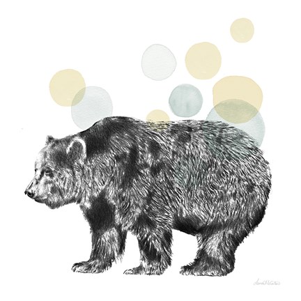 Framed Sketchbook Lodge Bear Neutral Print