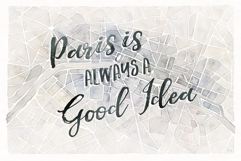 Framed Watercolor Wanderlust Paris Adventure Print