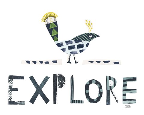 Framed Bird Words II Print