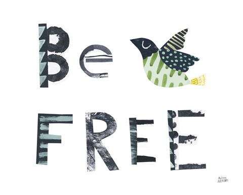 Framed Bird Words I Print