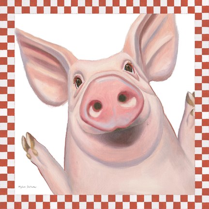 Framed Farm Friends IV Border Print