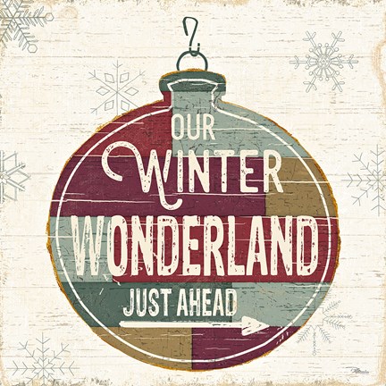 Framed Christmas Signs II Print