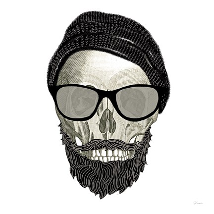 Framed Hipster Skull II Print