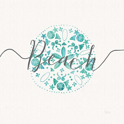 Framed Sea Charms II Gray Words Print