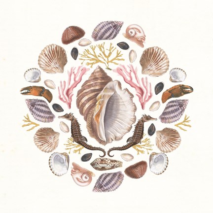 Framed Ocean Mandala III Print