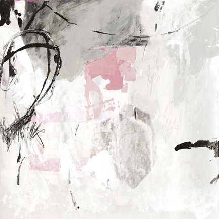 Framed Gray Pink I Print