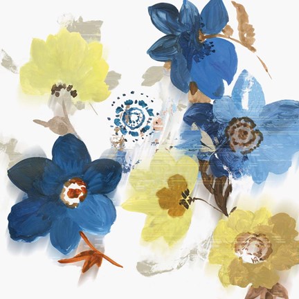 Framed Glitchy Floral II Print