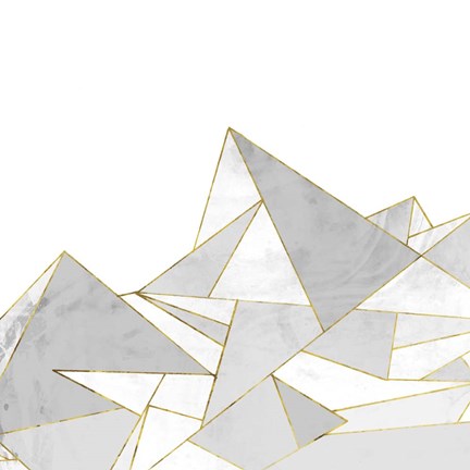 Framed Marbled Geo Mountains II Print