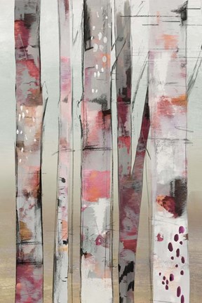 Framed Sunset Birch I Print