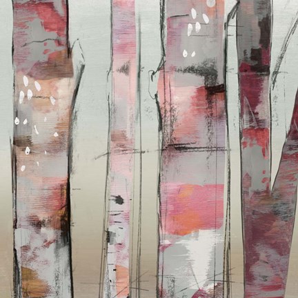 Framed Sunset Birch II Print