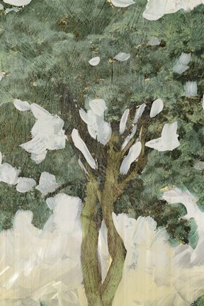 Framed Green Tree Line III Print