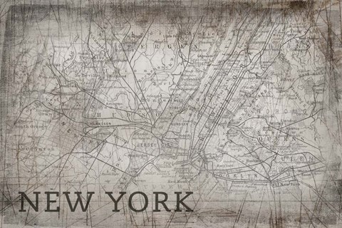 Framed New York Map White Print