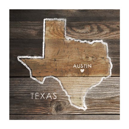 Framed Texas Rustic Map Print