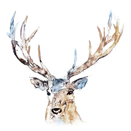 Framed Watercolour Reindeer Print