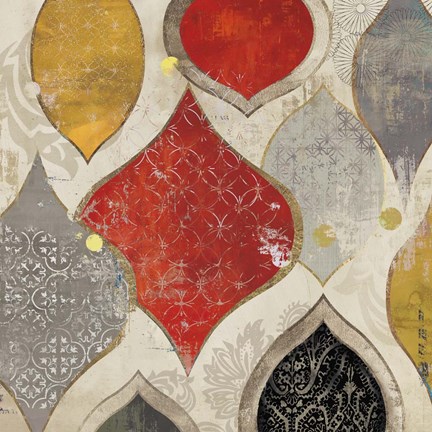 Framed Red Motif II Print